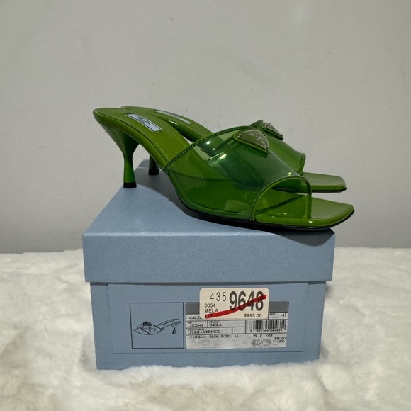 Prada Vibrant Green Heeled Mules - Picture 9 of 9